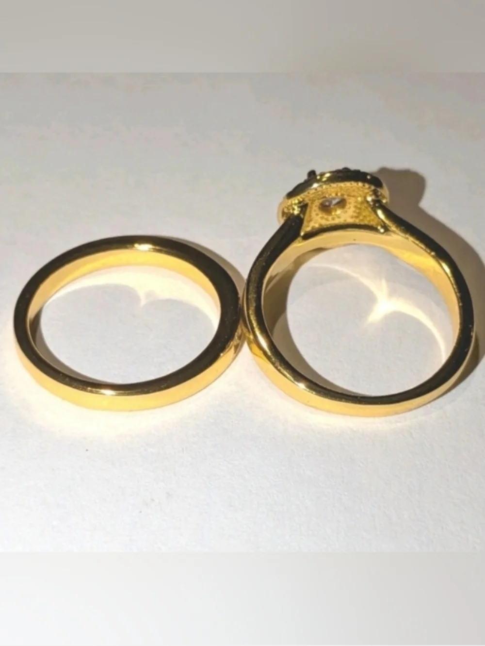 Womens 5ct Round Cut Lab Created Diamond Two piece Wedding Set Sz 9